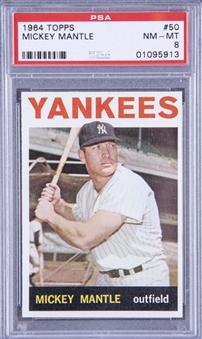 1964 Topps #50 Mickey Mantle - PSA NM-MT 8